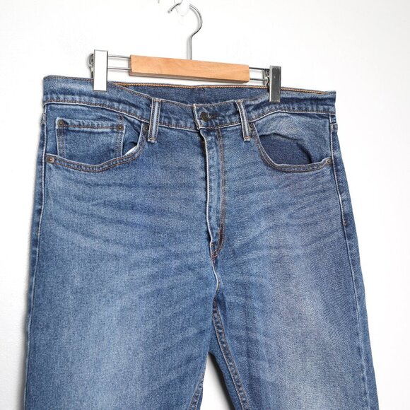 Levi's 505 Regular Fit Jeans Mens Denim Cotton Low Stretch Blue Zipper Fly Sz 36 - Picture 4 of 8